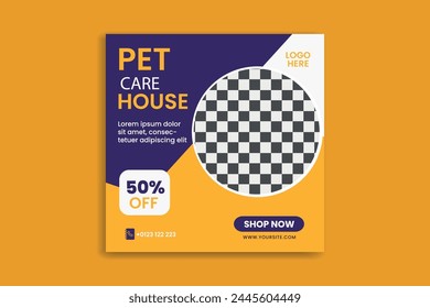 pet social media post pet banner design template 