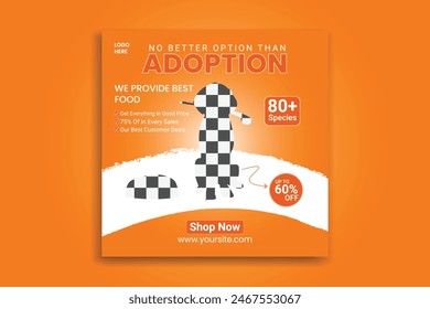 pet social media post pet banner design template