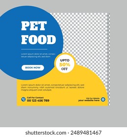 pet social media post, pet social media banner design template