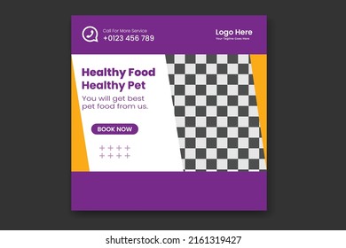 Publicación en redes sociales para mascotas, plantilla de diseño de banners web para mascotas