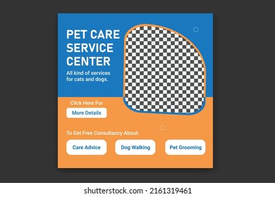 Publicación en redes sociales para mascotas, plantilla de diseño de banners web para mascotas