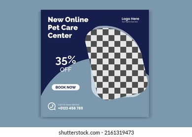 Pet Social Media post,  pet web banner design template