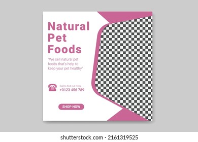 Pet Social Media post,  pet web banner design template