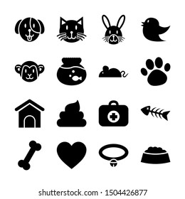 Pet Solid Icons Vector Design