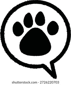 Pet Speech Bubble -mono, isolated on white background