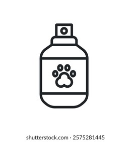 Pet spray thin line icons. Perfect pixel on transparent background