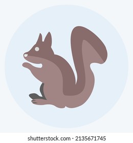 Pet Squirrel Icon in trendy flat style isolated on soft blue background