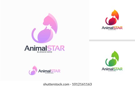 Pet Star logo designs concept, Star Animal logo template vector