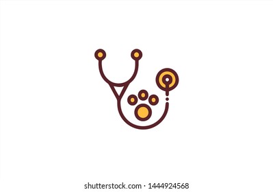 Pet stethoscope icon in trendy flat style isolated on white background.Pet stethoscope symbol. Vector illustration