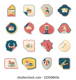 Pet sticker flat banner design background set, eps10