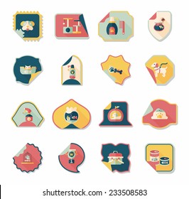 Pet sticker flat banner design background set, eps10