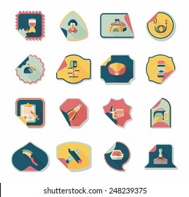 Pet sticker flat banner design background set, eps10