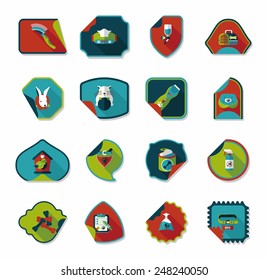 Pet sticker flat banner design background set, eps10