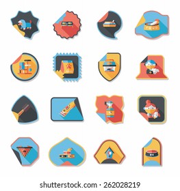Pet sticker flat banner design background set, eps10