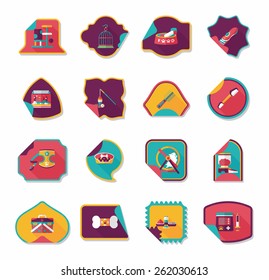 Pet sticker flat banner design background set, eps10