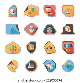 Pet sticker flat banner design background set, eps10