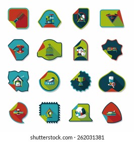Pet sticker flat banner design background set, eps10