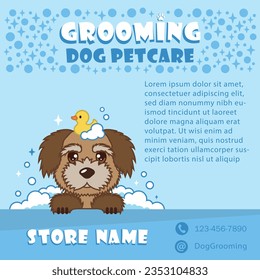 Pet store banner icon vector illustration. Dog grooming on isolated background. Grooming sign concept.