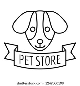 Pet store dog food logo. Outline pet store dog food vector logo for web design isolated on white background