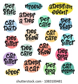 Pet Store Lettering. Set of 19 letterings 