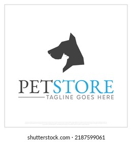 Pet store logo design, Pet shop logo template, a Dog shop, pets, cat, dogs, vector logo, template, business, black, white, background, business, incorporated, city dog pet store logo design, blue