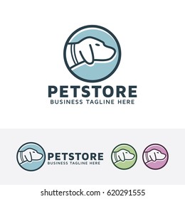 Pet store logo design. Veterinarian, Dog and Animal care logo concept. Vector logo template