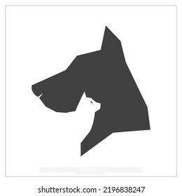 Icono del logotipo de la tienda de mascotas, Perro, Gato, icono