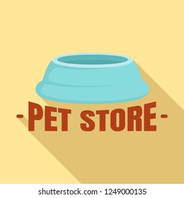 Pet store plastic plate logo. Flat illustration of pet store plastic plate vector logo for web design