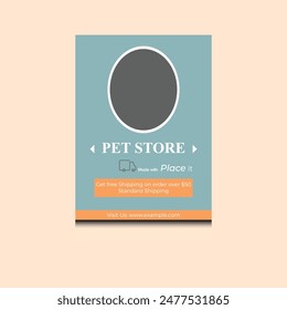 Plantilla de diseño de póster de tienda de mascotas