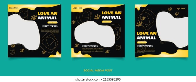 Pet store social media promotion banner post design template 