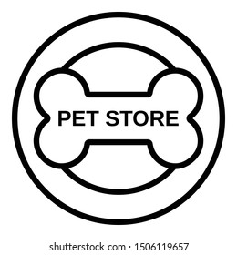 Pet story logo. Outline pet story vector logo for web design isolated on white background