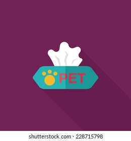 Pet style tissue case flat icon with long shadow,eps10