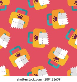 Pet style tissue case flat icon,eps10 seamless pattern background