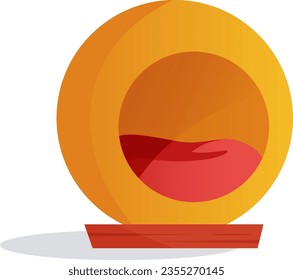 Pet sunbed, soft bed, cartoon, vector