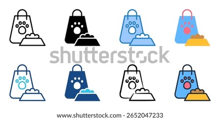 Pet supplies icon set multiple style collection 

