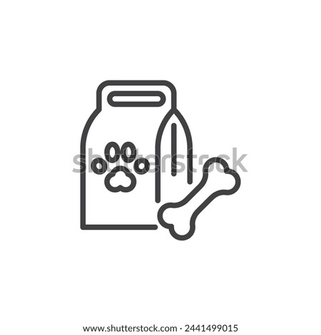 Pet Supplies line icon. linear style sign for mobile concept and web design. Pet food and toys outline vector icon. Symbol, logo illustration. Vector graphics