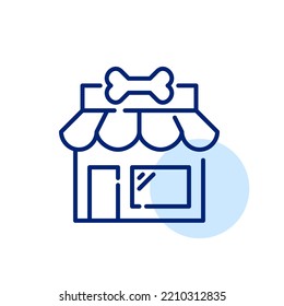Pet supplies store. Pixel perfect, editable stroke line icon