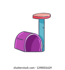 Pet supplies vector illustration. House, cave, nest, for a cat, rabbit or puppy, box for life, rest on a white background in a cartoon style.
