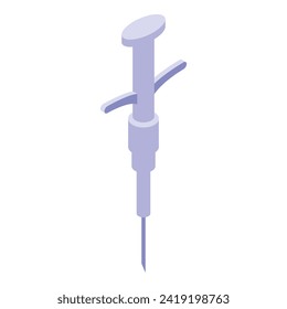 Pet syringe icon isometric vector. Brain tech. Silicon data feline