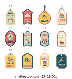 Pet tag flat banner design background set, eps10
