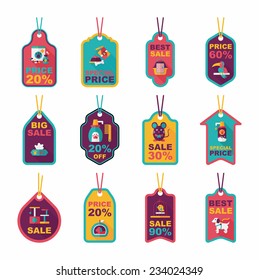 Pet tag flat banner design background set, eps10