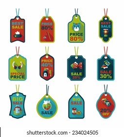 Pet tag flat banner design background set, eps10