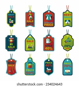 Pet tag flat banner design background set, eps10