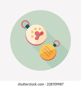 Pet tag flat icon with long shadow,eps10
