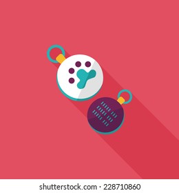 Pet tag flat icon with long shadow,eps10