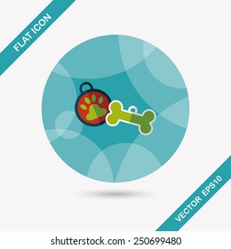 Pet tag flat icon with long shadow,eps10