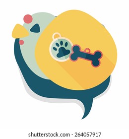 Pet tag flat icon with long shadow,eps10