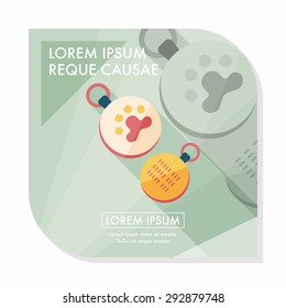 Pet tag flat icon with long shadow,eps10