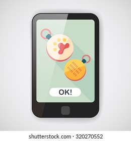 Pet tag flat icon with long shadow,eps10