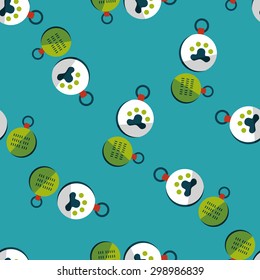 Pet tag flat icon,eps10 seamless pattern background